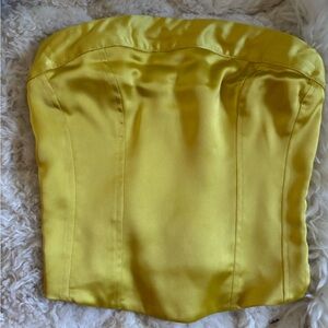 Yellow silk sleeveless top